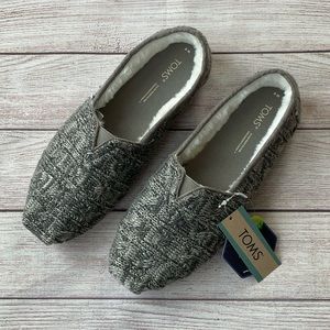 NIB TOMS Grey Alpargata Cable Knit